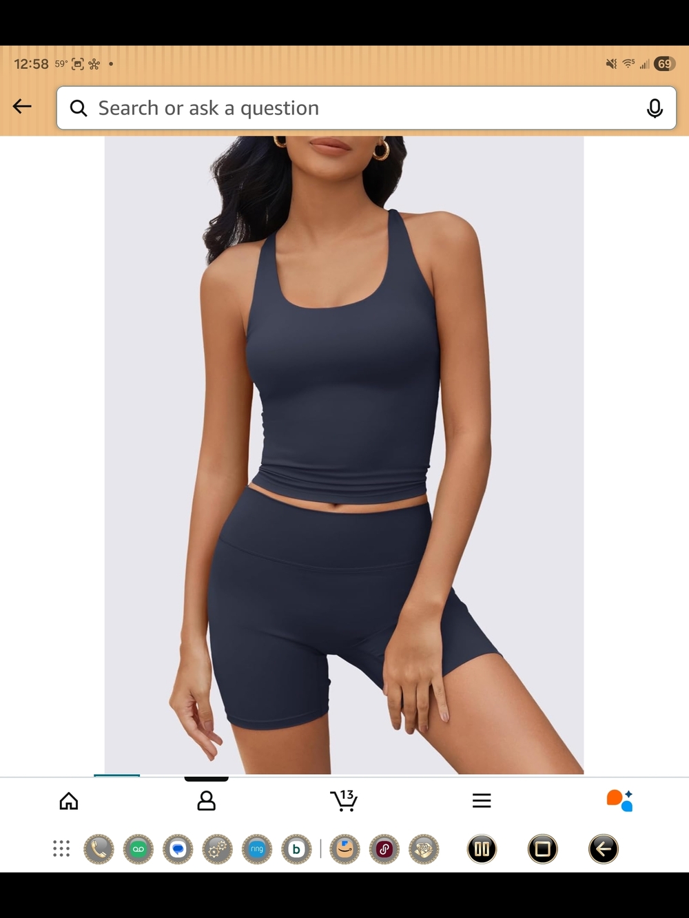 Women's Dark Navy 2 Pc Workout Set